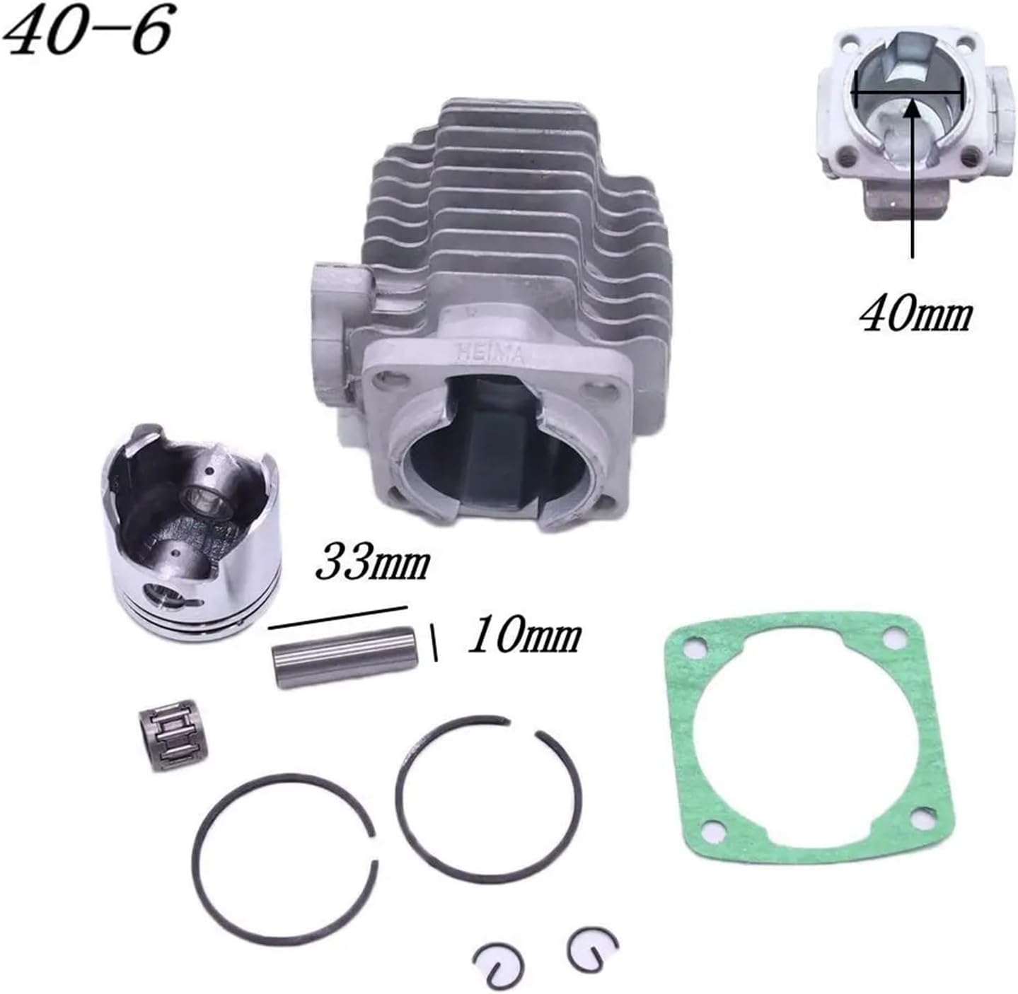 Engine Cylinder And Piston Pin Full Kit For 49CC And 47CC 2 Stroke Dirt Bikes ATVs Quad Pocket Bikes 40mm And 44mm Compatible Parts(40-6)