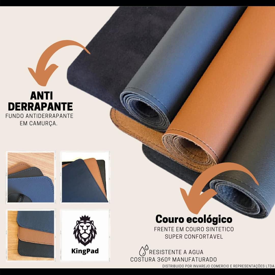 Mouse Pad Grande 90x40cm KingPad Couro Ecológico Preto – Desk Pad Antiderrapante para Escritório, Home Office, Estudo – Tapete de Mesa Resistente à Água Mouse Pad Grande 90x40cm KingPad Couro Ecológico Preto – Desk Pad Antiderrapante para Escritório, Home Office, Estudo – Tapete de Mesa Resistente à Água