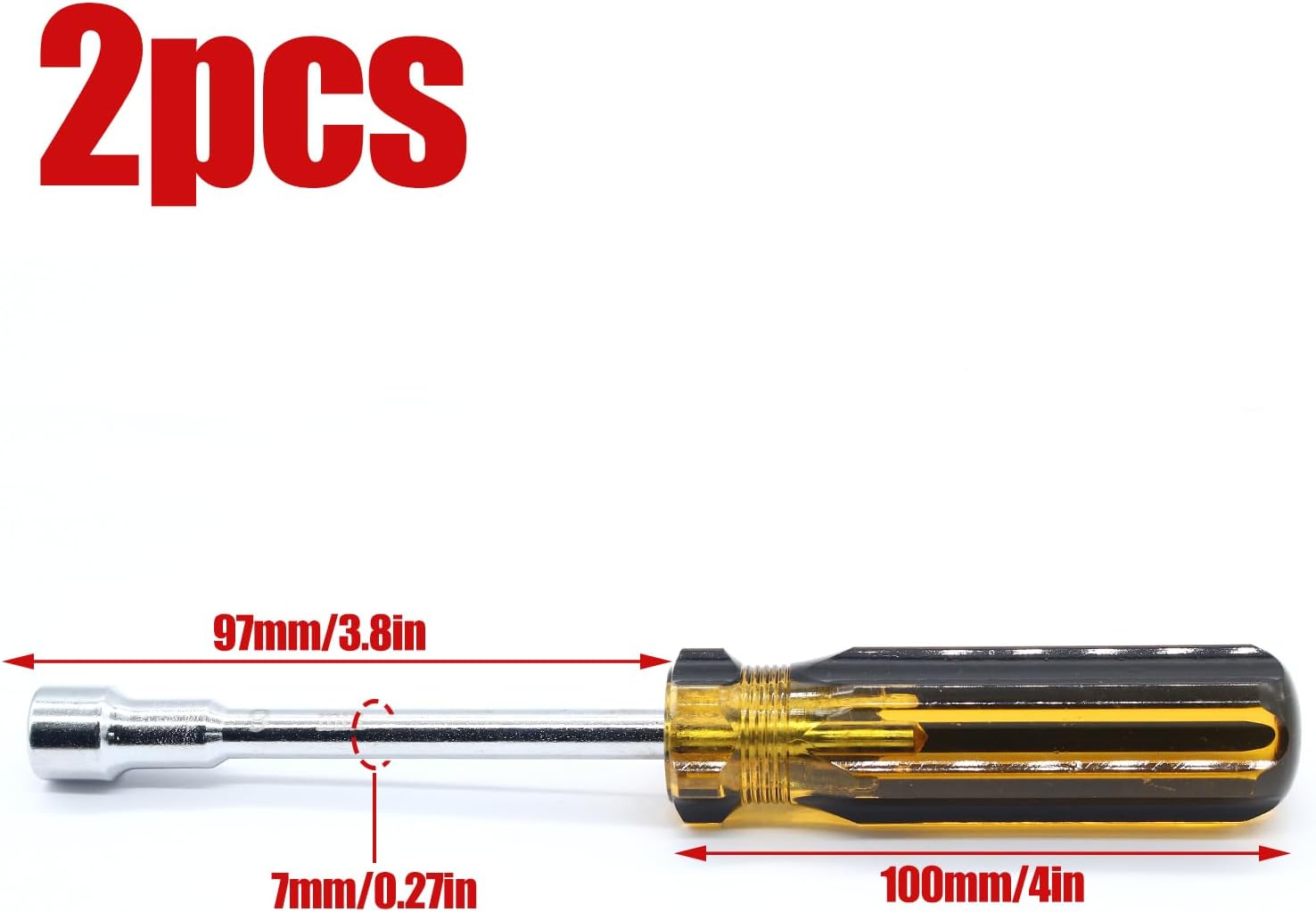 2Pcs 9mm Socket Wrench Screwdriver, Hexagon Nut Driver with Steel Cushion Grip for Easy Hand-Making and Repair Projects