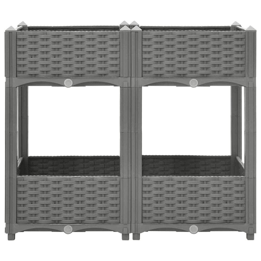 Jardinera elevada 80 x 40 x 71 cm de polipropileno - Jardinera de exterior, huerto vertical elevado de exterior para balcón y jardín, mini huerto elevado para plantas, jardín vertical de