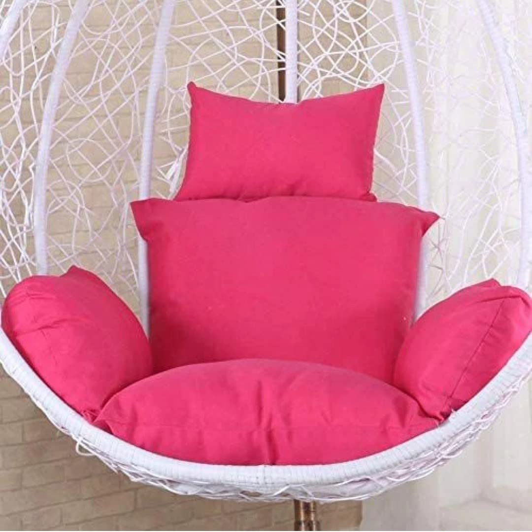 KYNE Cushion for Hanging Basket Swing Chair - Outdoor Egg Chair/Garden Seat Padded Pillow, Polyester Designer Cushion (Pink) 2