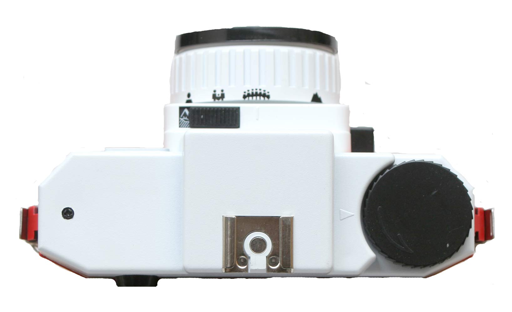 Holga Appareil photo 120 N avec corps rouge et haut blanc