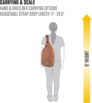 Carhartt Bag, Sling Side Release Buckle & Tablet Sleeve, Crossbody Backpack (Black), One Size