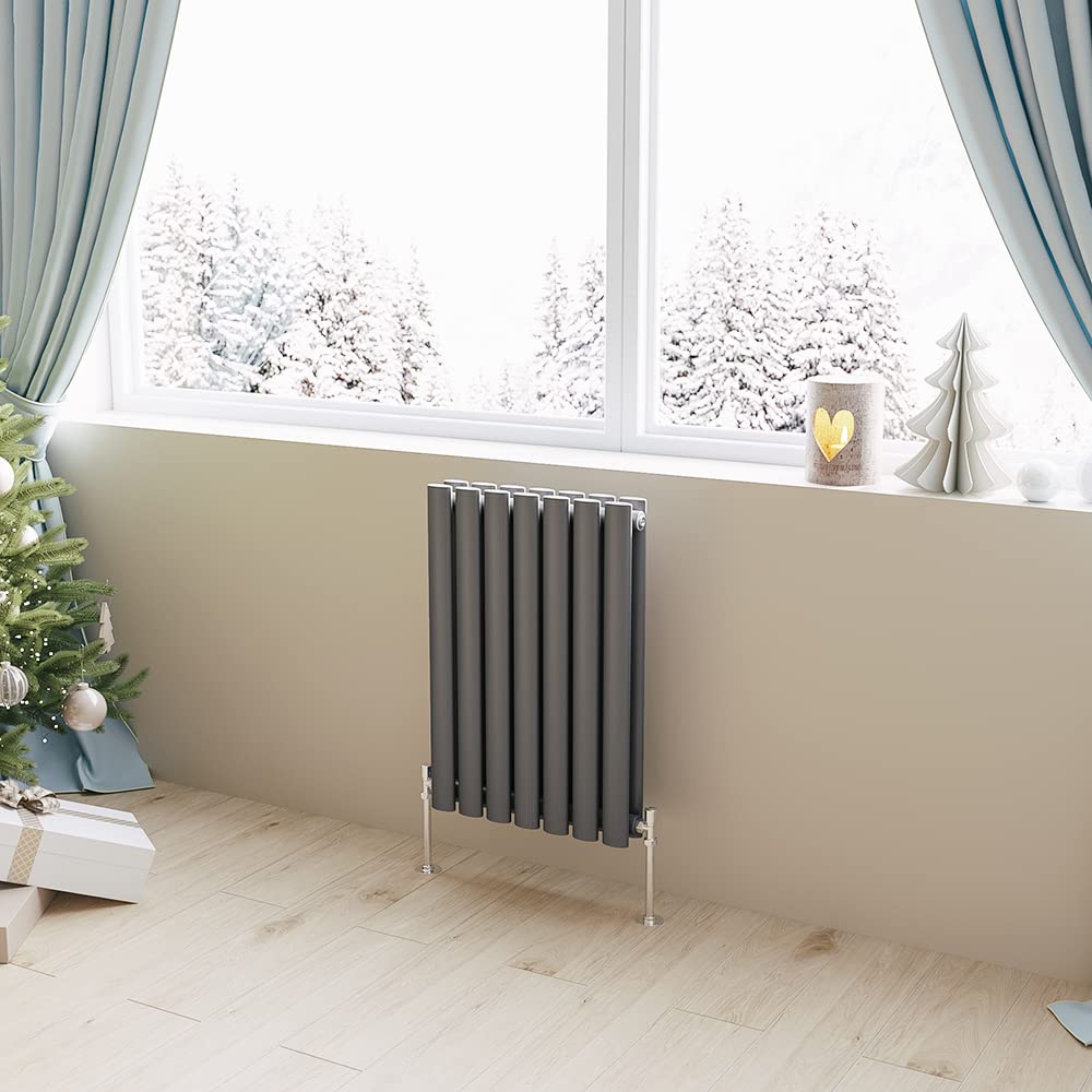 Huiyang Horizontal Radiator Oval Column Designer Central Heating Rad 600x413mm Double Anthracite