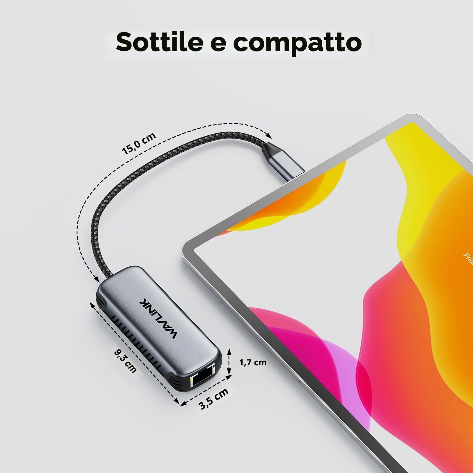 WAVLINK Adattatore USB C a Ethernet 5Gbps con PD 95W | Senza Driver | Compatibile PC, Mac, Linux (Windows 10/11, macOS 11+) | Scocca Alluminio | Rete Cablata