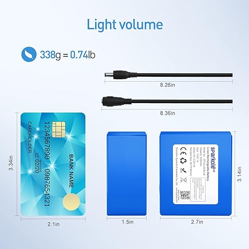 Miniatura 6 de Batería recargable de iones de litio de 12 V de 5200 mAh para tira LED, cámara CCTV, órgano electrónico, unidad de red ópticaenrutador, batería