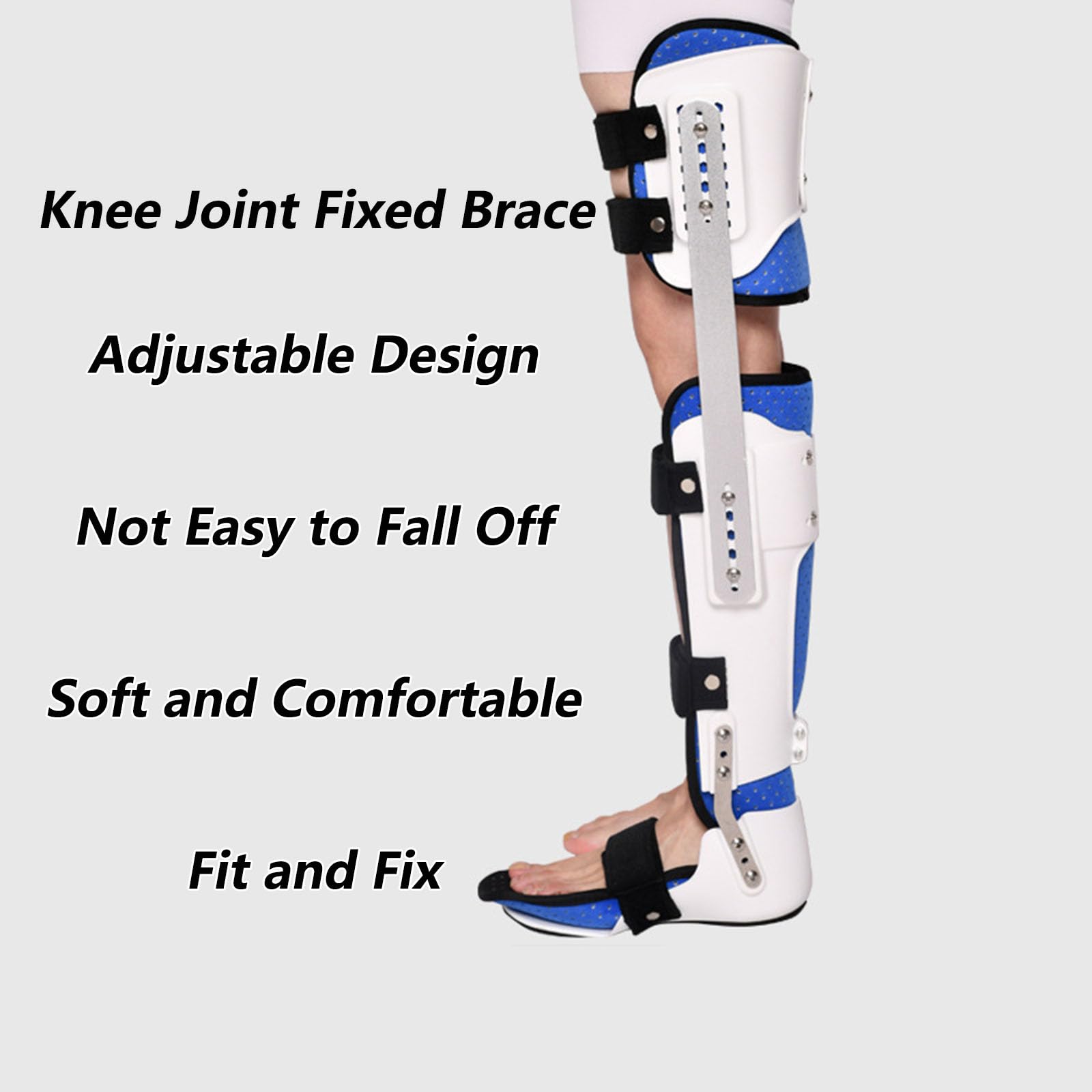 SFKLYU Rodillera Órtesis Rodilla Tobillo Pie Estabilizador Fijo Piernas Férula Órtesis Rodilla Aliviar Dolor Articulaciones Artritis Desgarro Menisco, Ligamento Cruzado Anterior,Left