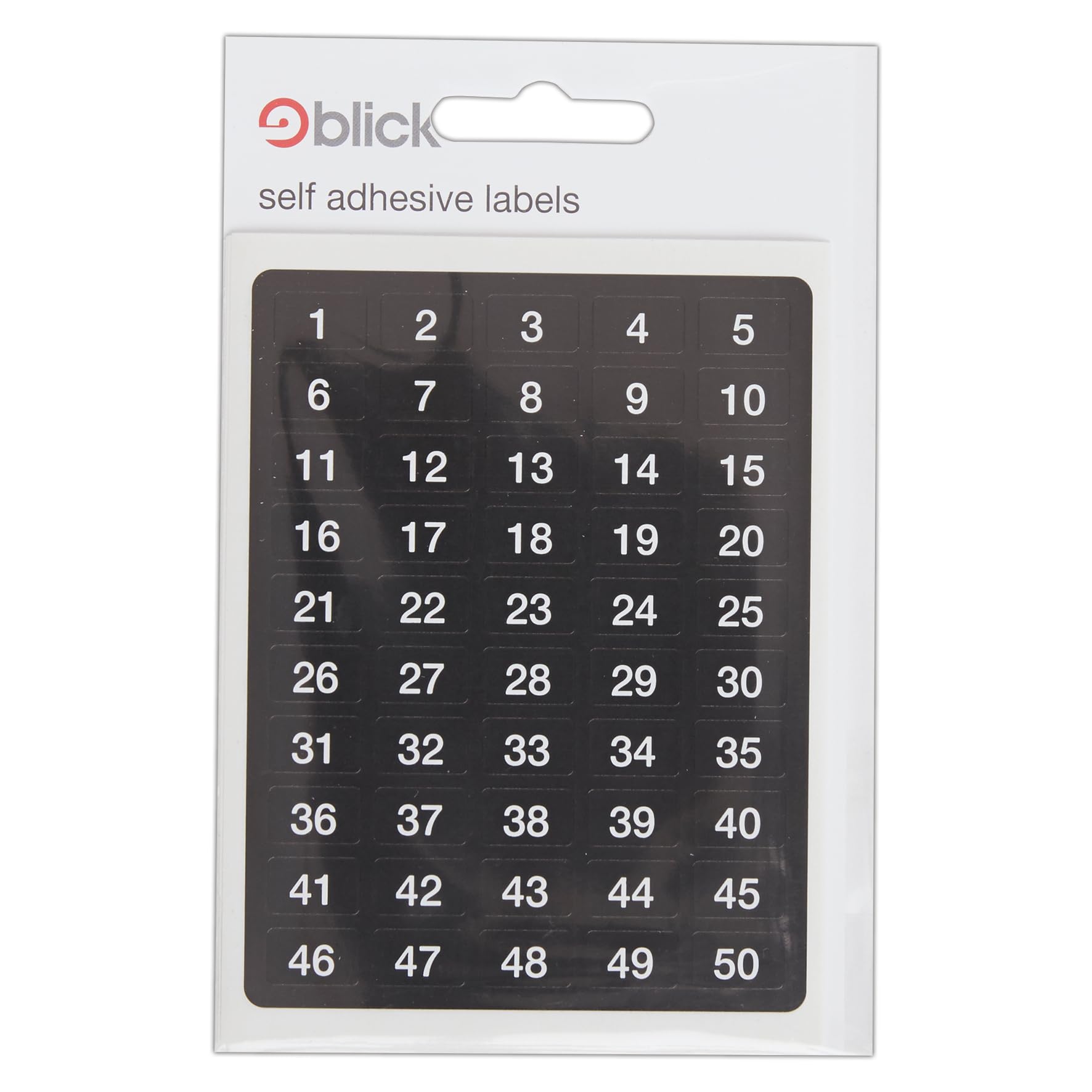 Blick Labels, Black & White, Self Adhesive Stickers, 1 to 20 Numbers, 7mm x 12mm, 500 Labels, for Home, Office, Family, School, Holiday Calendar Organising, Planner, Rewards Chart, Colour Coding