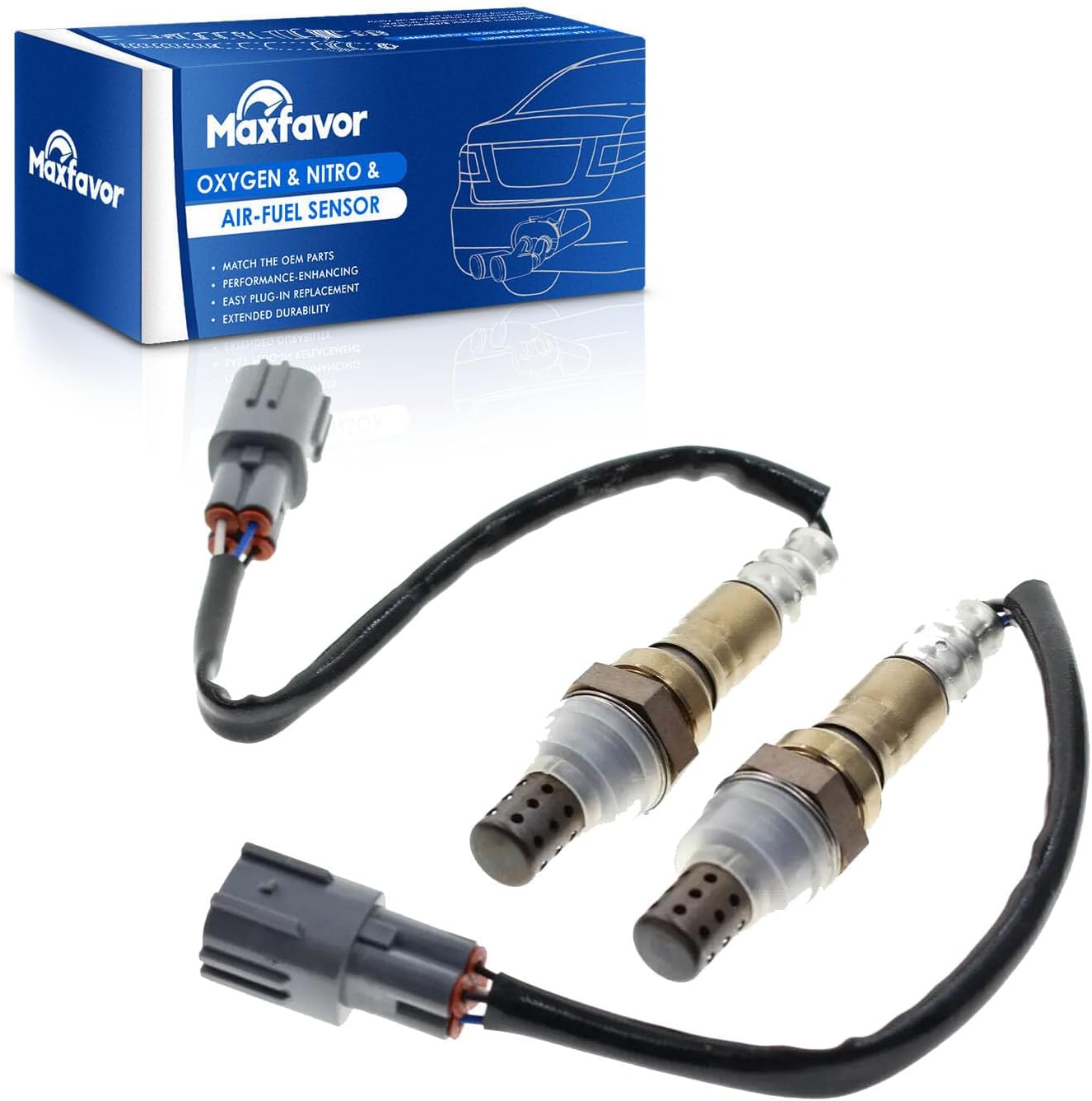 Maxfavor 234-4260 2Pcs Downstream O2 Oxygen Sensor Compatible with 2005-2012 Toyota Camry 4Runner Tundra Venza FJ Cruiser Tacoma, Compatible with 2005-2007 Lexus Lx470 O2 Sensor