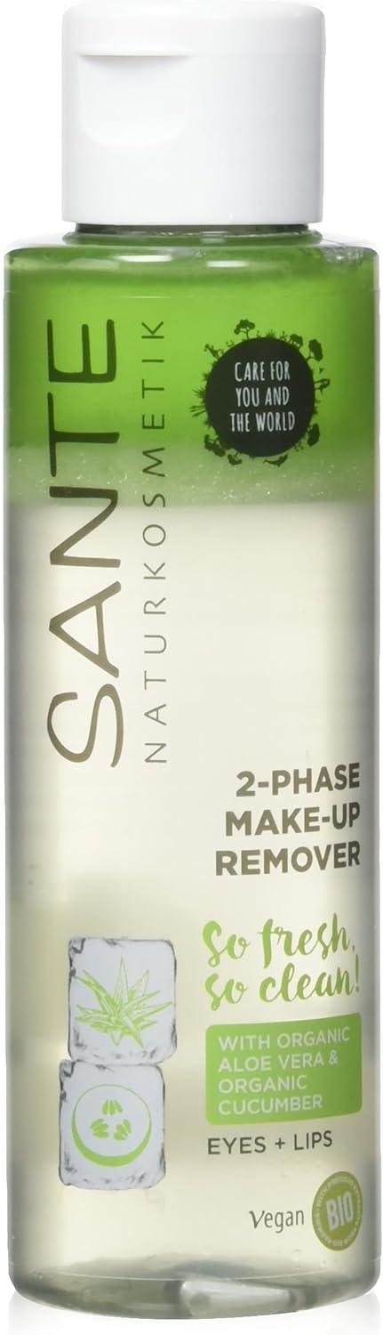 Sante Naturkosmetik 40383 2-fasen make-up remover, verwijdert oog- en lipmake-up, zacht en kalmerend, met biologisch komkommerextract, verwijdert waterdichte make-up, veganistisch, 110 ml Sante Naturkosmetik 40383 2-fasen make-up remover, verwijdert oog- en lipmake-up, zacht en kalmerend, met biologisch komkommerextract, verwijdert waterdichte make-up, veganistisch, 110 ml