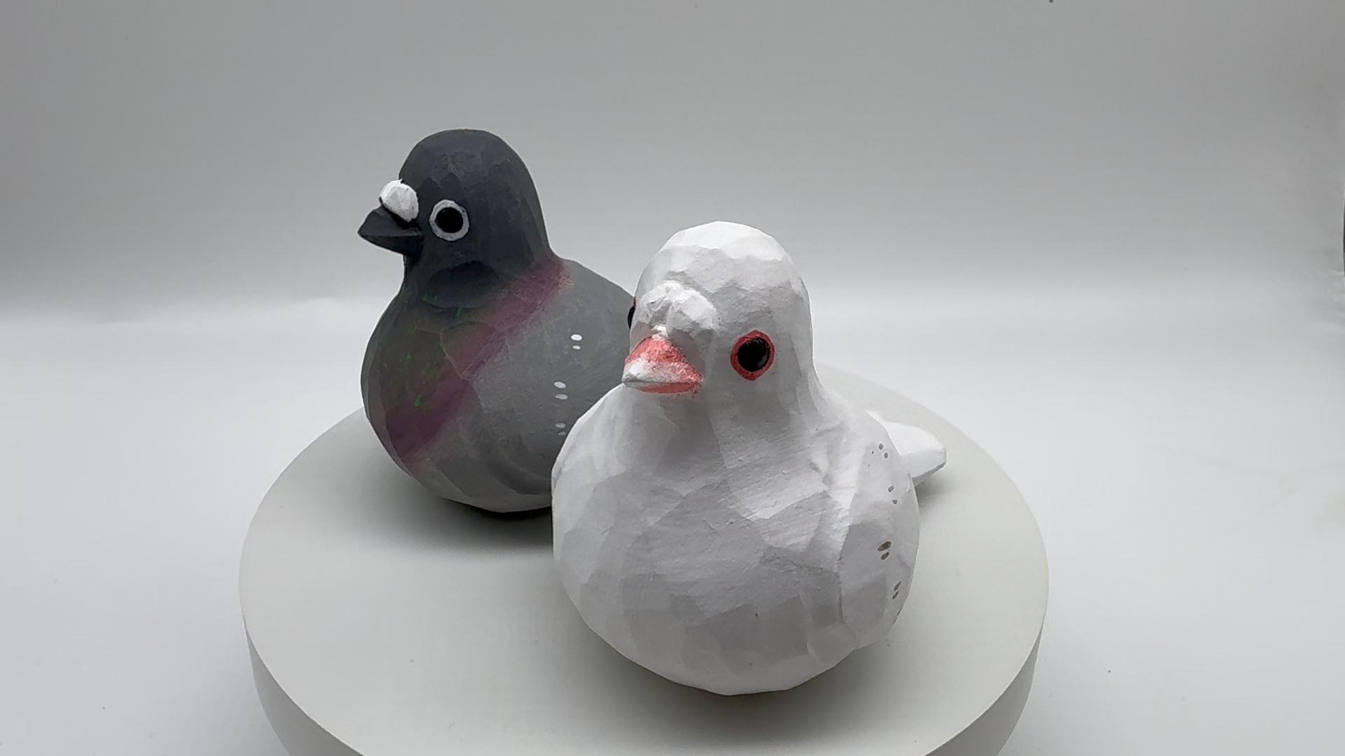 TALKLEK Cute Hand Carved Small Wooden Pigeon Figurines Wood Pigeon