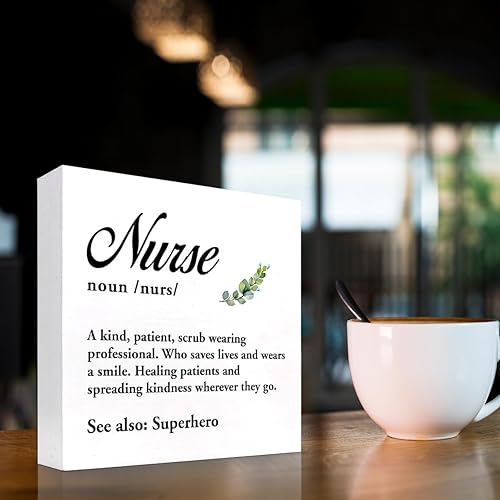 Miniatura 3 de Letrero de madera para enfermería, decoración de escritorio, regalo de agradecimiento para enfermera, caja de madera, placa de decoración de