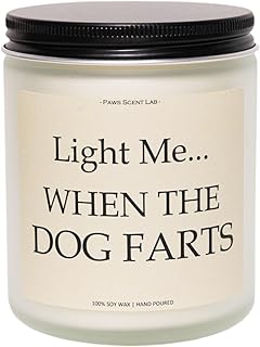 Light Me When The Dog Farts Candle, Gifts for Doggy Lovers, Dog Farts Candle, Pooch Mom Gifts for Women - Lavender & Eucalyptus, Crafted by Natural Soy Wax & Natural Essential Oils, 7OZ