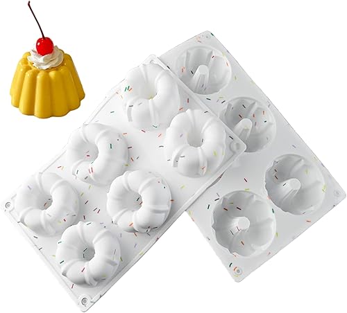 2 moldes de silicona reutilizables para hornear cupcakes, donas, magdalenas, panecillos, pan de maíz, brownies, gelatinas, 2 unidades