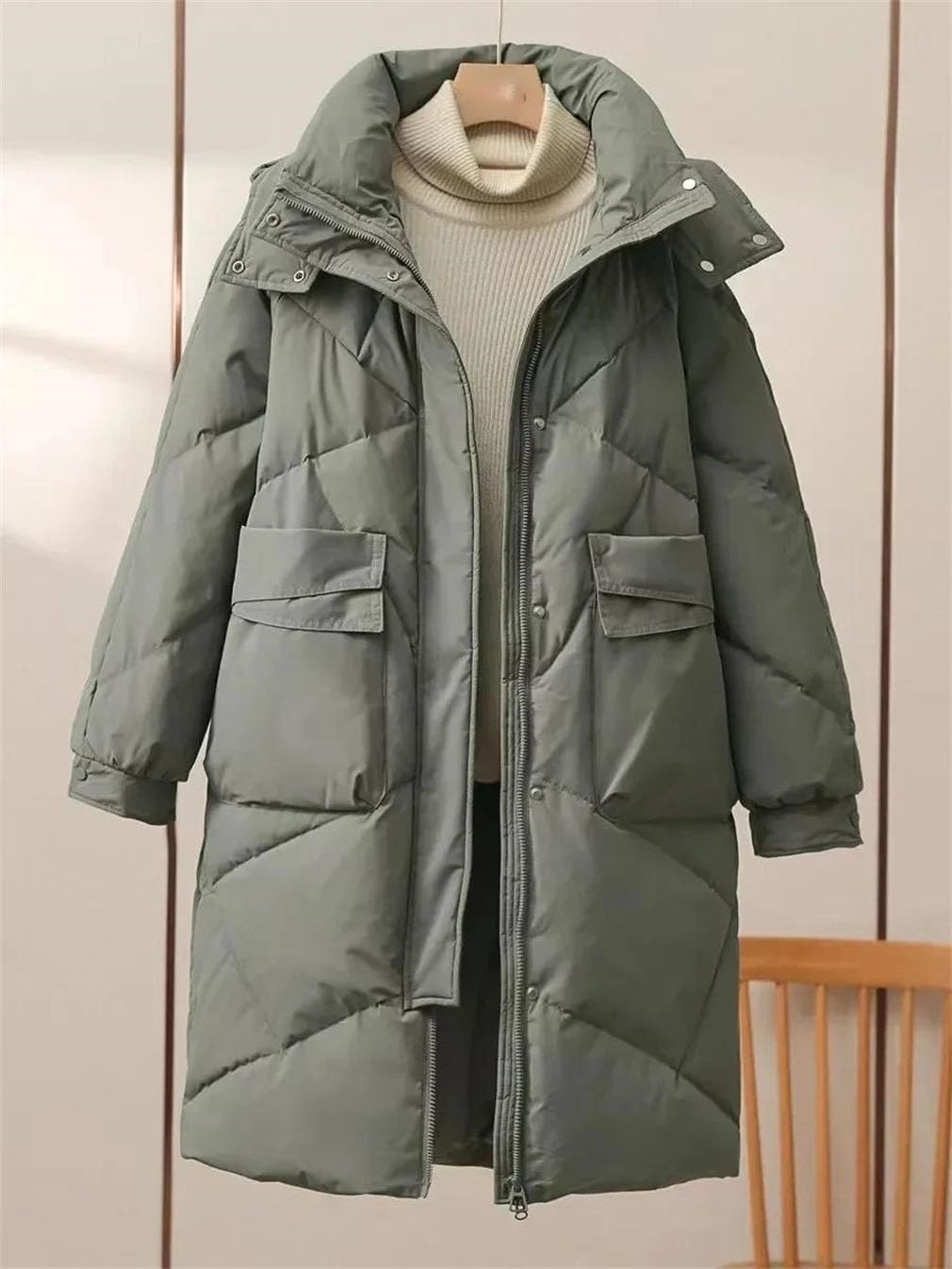 Women Long Down Cotton Jackets Thicken Warm Women Parkas Hooded Coat