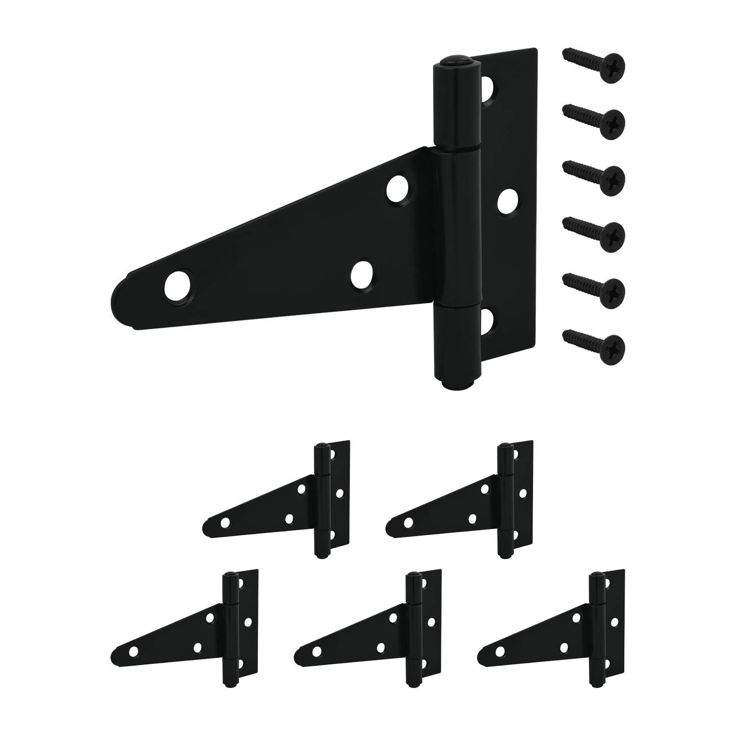 Charnières en T Nuk3y lot de 6 en fer antirouille de 10,2 cm pour portail de grange