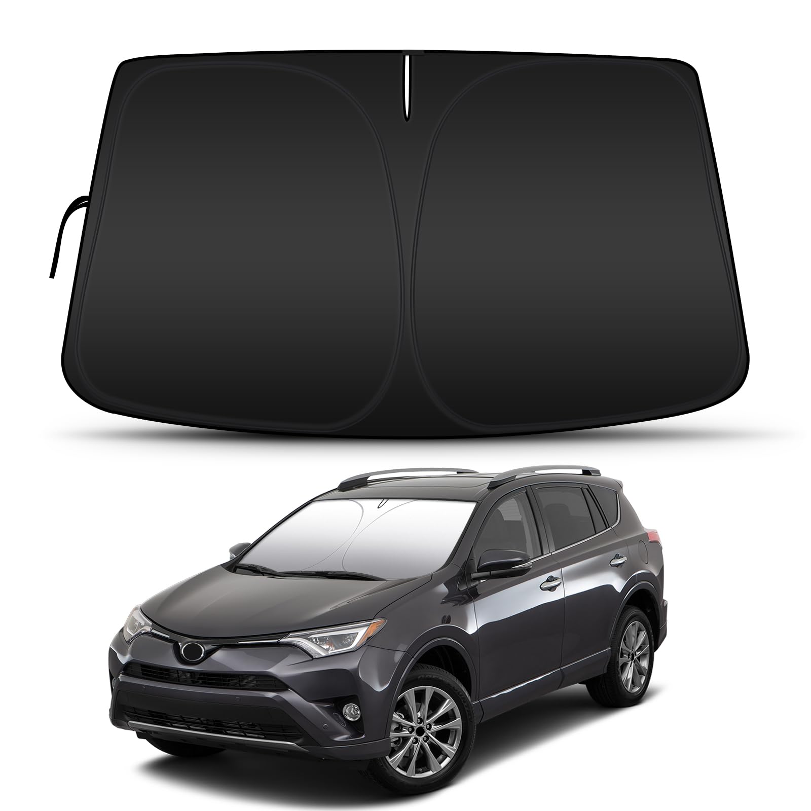 D-Lumina Pare-Brise Pare-Soleil pour Toyota RAV4 2013-2018 Accessoires, Protecteur de Protection de Pare Soleil Voiture Contre Les Rayons UV, Pliable et Portable