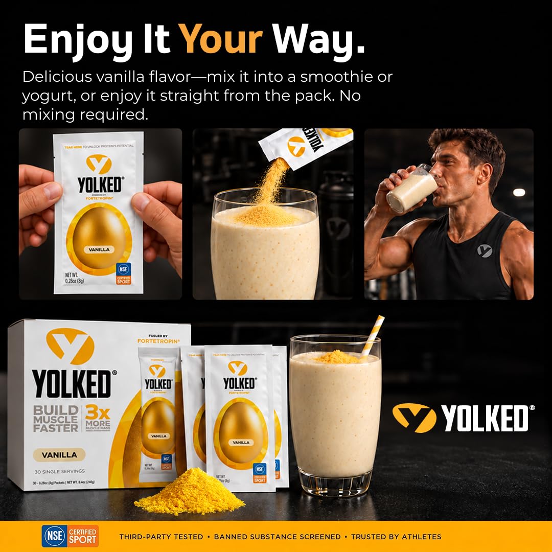 YOLKED Muscle Building Supplement Powder - NSF Certified - 30 Servings — Amazon image 4