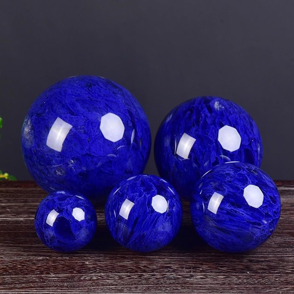 Blue Melting Quartz Crystal Ball,Decorative Photography Accessory, Sphere with Stand for Feng Shui Orb,Home Decoraive,7.1"(18cm)