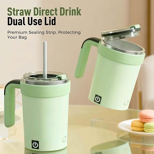 Miniatura 6 de Taza de café magnética automática con pantalla de temperatura, agitador de café magnético mejorado 2026 con tapa, taza de café con agitación