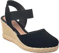 Sandália Feminina Anabela de Salto Elástico Confortável Flat Grosso Macia