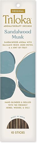 TRILOKA Almizcle de sándalo de incienso, 10 unidades