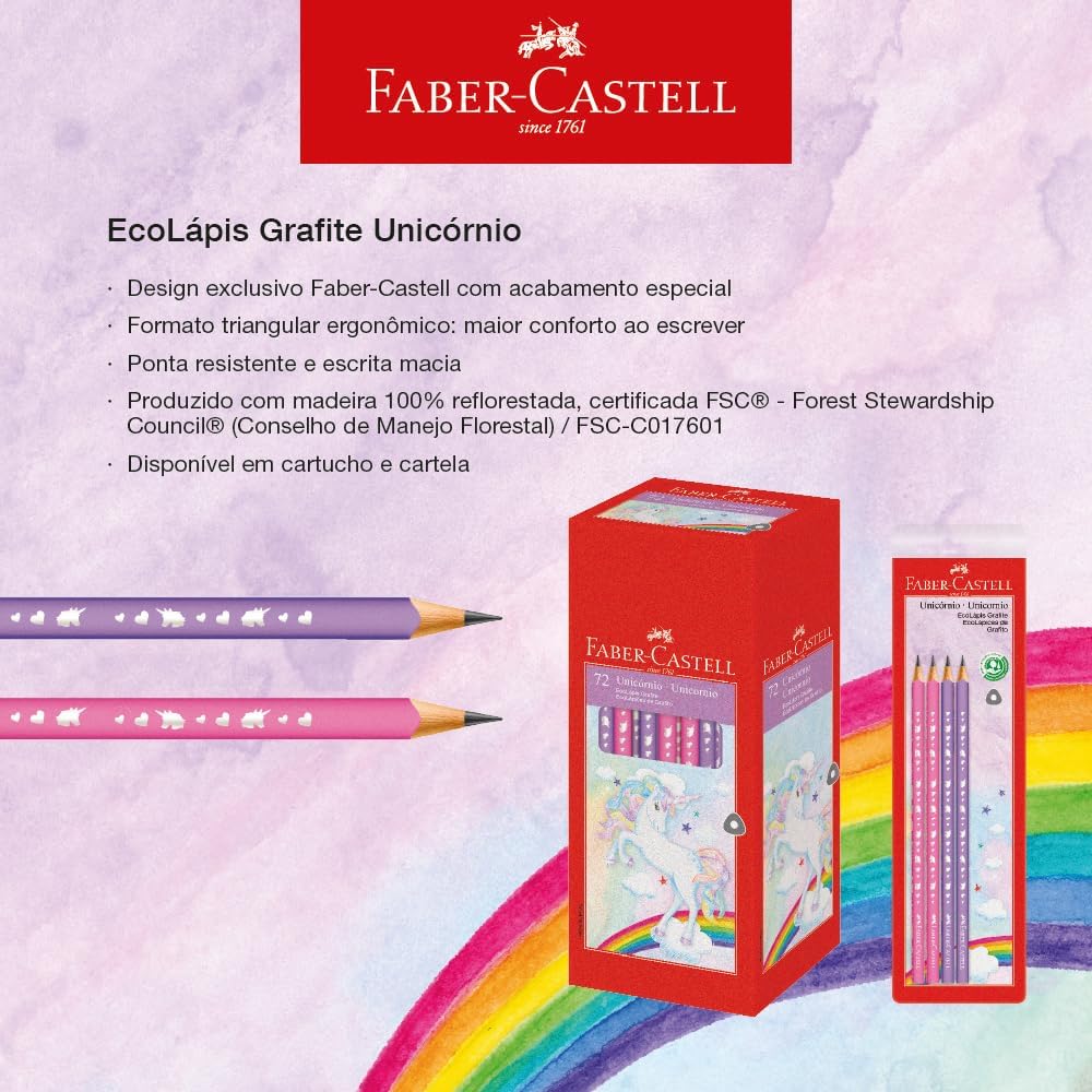 Faber-Castell SM/935UNI Unicórnio, EcoLápis Grafite, Kit com 4 lápis