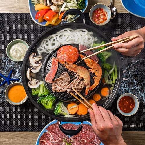 TomYang Hot Pot – Der Original Thai Grill, Designed in Germany, Schweizer Antihaftbeschichtung, mehr als 100 Anleitungsvideos & Rezepte. Korean BBQ, Hotpot, Mookata Thai Hot Pot Topf