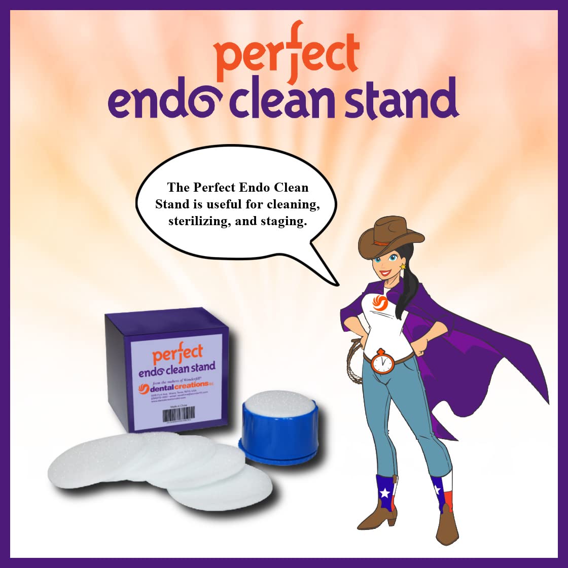 Dental Creations Perfect Endo Clean Stand with 5 Sponges
