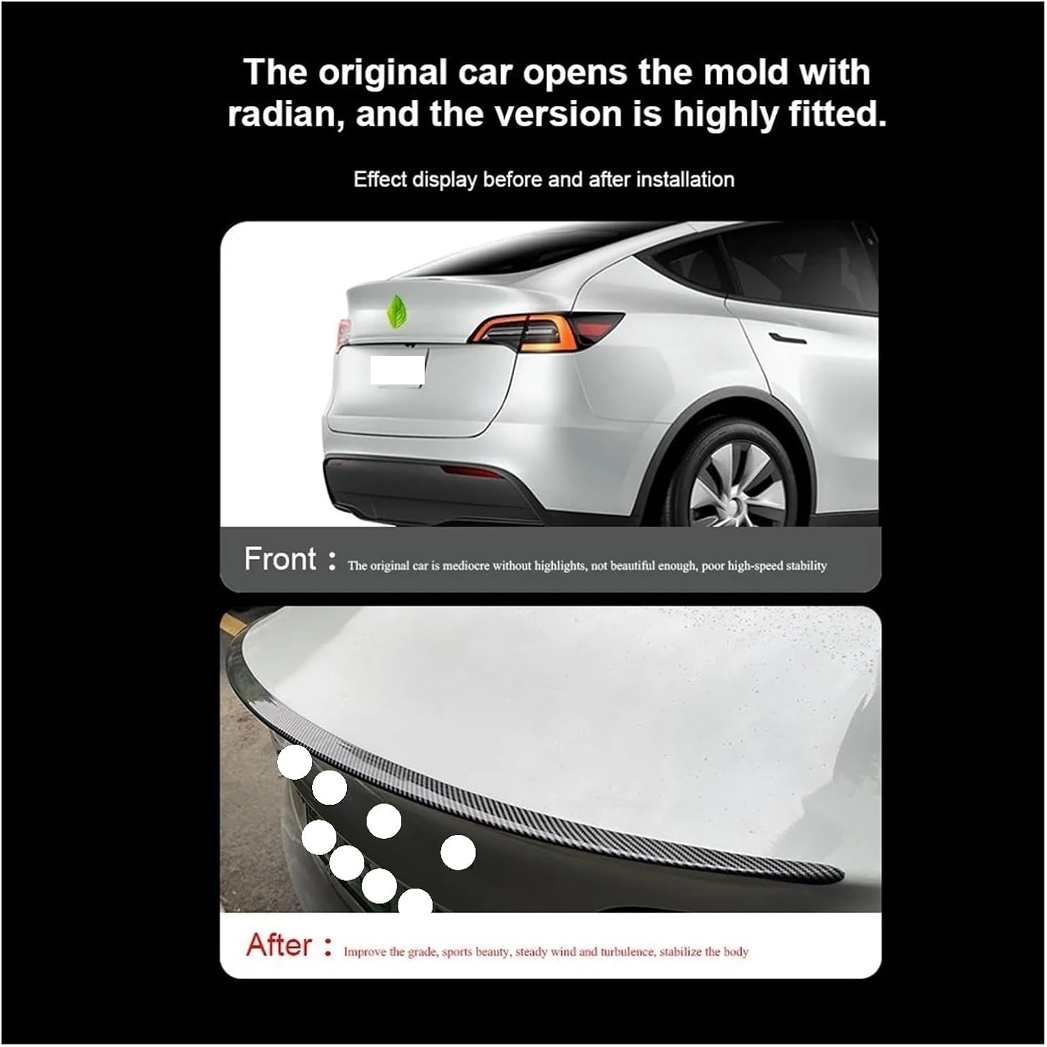 Model3 Highland 2025 ABS Carbon Fiber Spoiler ModelY Trunk Wing Compatible For Tesla Model Y 2024 Accessories Car Exterior Parts Modificate(MY carbon matte)