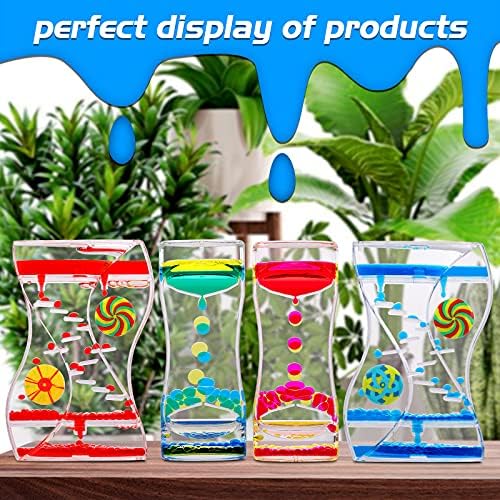 XINBAOHONG Krople klepsydry płynny ruch bąbelków 4 sztuki Liquid Motion Bubble Timer klepsydra dekompresyjna wyciek oleju na biurko zabawka prezent dla dzieci i dorosłych