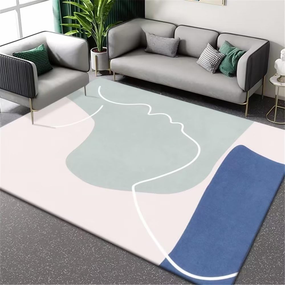 Tapis extérieur et salon bleu abstrait pour vos moments de détente en famille