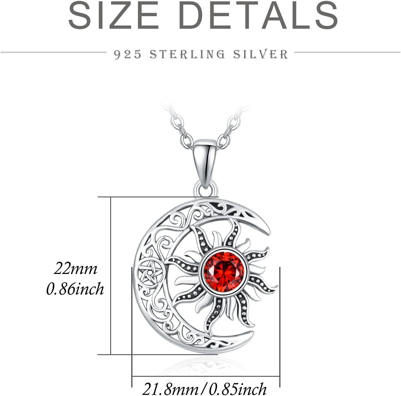 Dreamboat Sterling Silver Sun Moon Necklace for Women Crescent Moon Sun Necklace Celestial Jewelry Gifts - Image 5