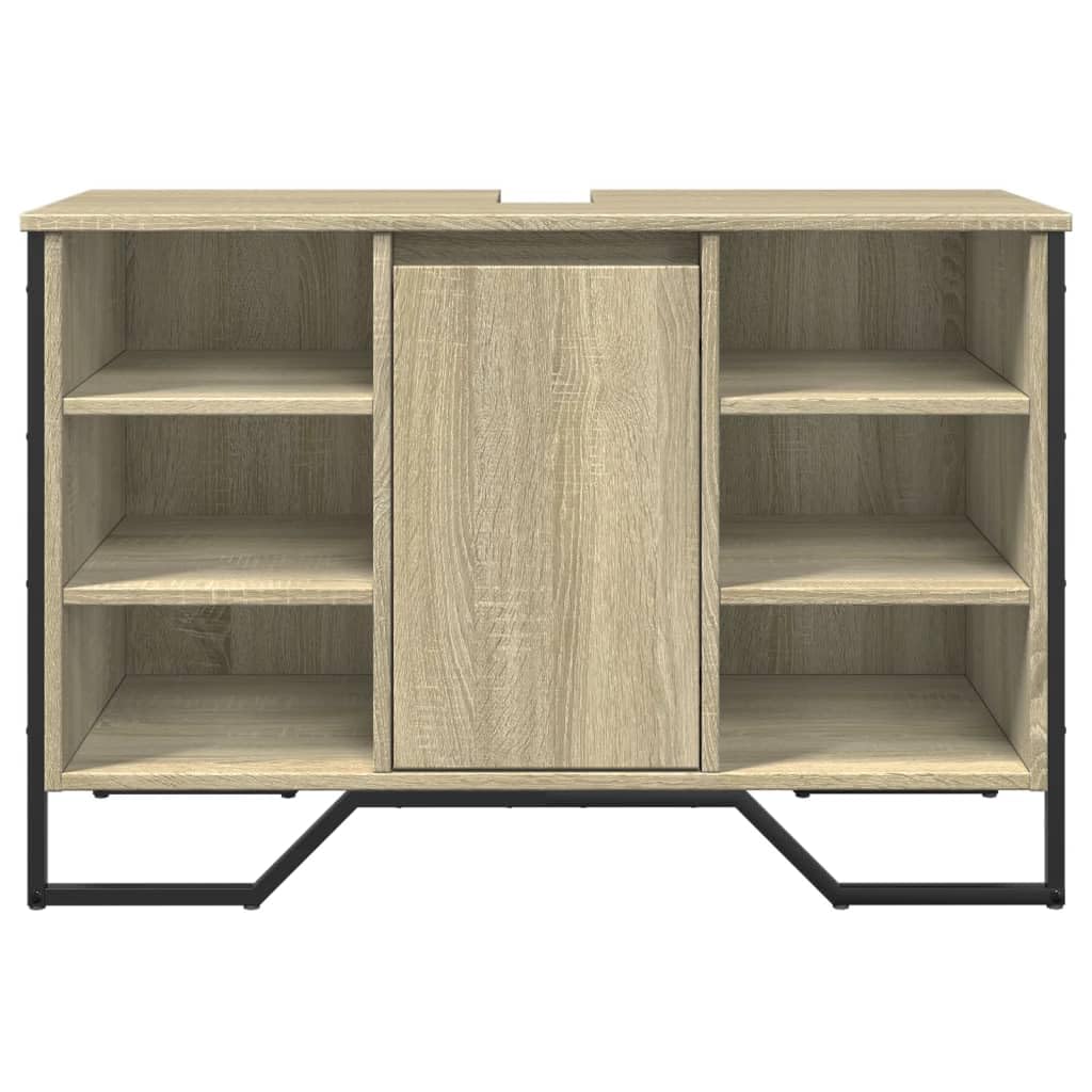 Armario Lavabo baño Madera ingeniería Roble Sonoma 91x35x60 cm, Mobiliario Conjuntos de Muebles Muebles de baño, Roble Sonoma, 22.85kg