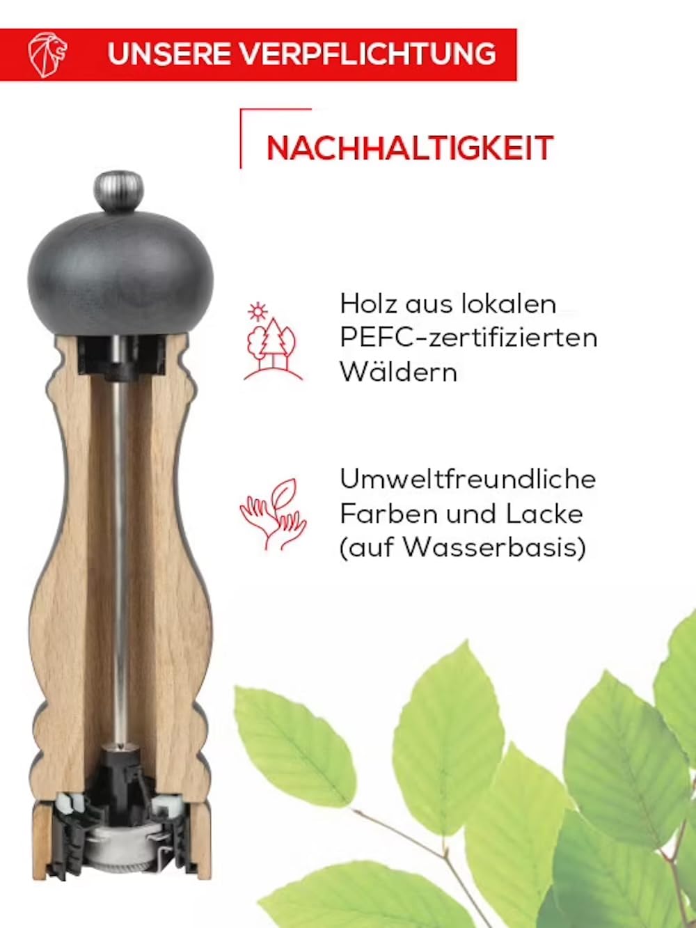 PEUGEOT - Salzmühle Paris u‘Select 30 cm - 6 voreingestellte Mahlgrade - Innovatives Zirlion-Mahlwerk für pulverfeines Salz - Aus PEFC-zertifiziertem Holz - Französisches Know-how - Weiß lackiert