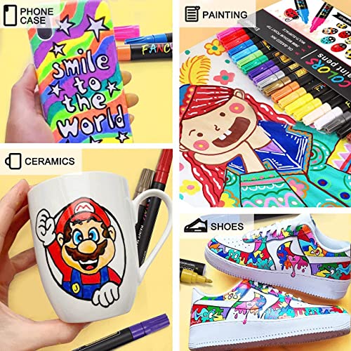 Paint Pens,Emooqi Paint Markers 20 Pack Oil-Based Painting Pen Set For Rocks Painting Wood Plastic Canvas Glass Mugs Diy Craft #TOP3