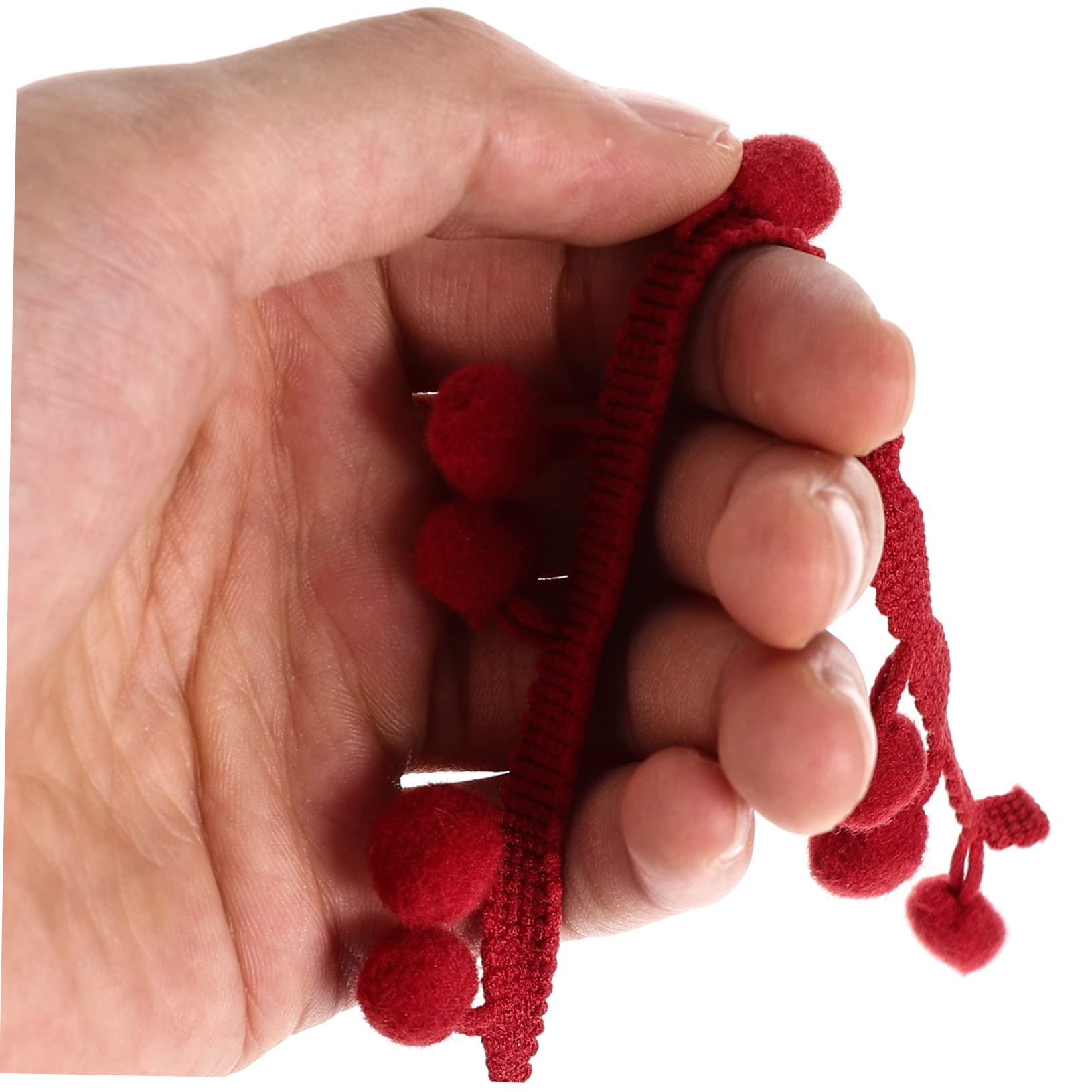 Operitacx 3stücke Pompon Borte Für Dekoration Ballfransen Für Vorhänge Kleidung Und Hochzeiten Weinrot Hochwertige Langlebige Materialien Für Kreative Projekte