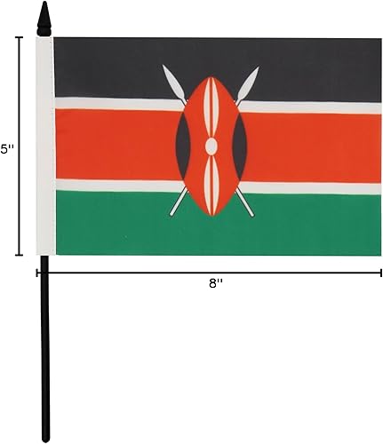Miniatura 144 de Bandera de mesa Sierra Leona de 5 x 8 pulgadas, bandera de escritorio de Sierra Leona, 8.3 x 5.5 in, barra y base de plástico negro AZ FLAG