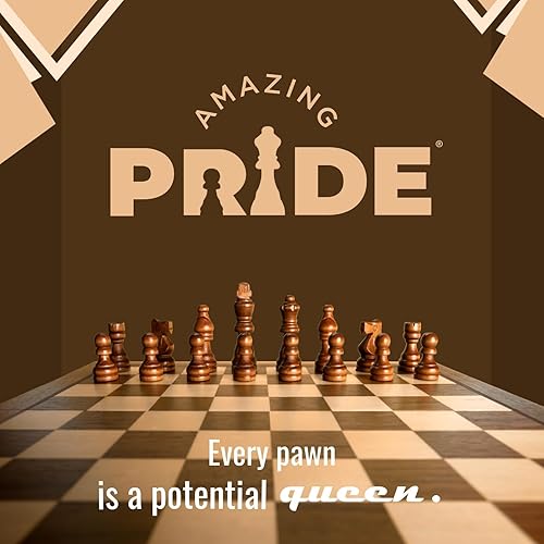 Miniatura 2 de Amazing Pride Juego de ajedrez de madera de 15 pulgadas, tablero de ajedrez magnético para adultos y niños, juego de ajedrez de viaje plegable con 2