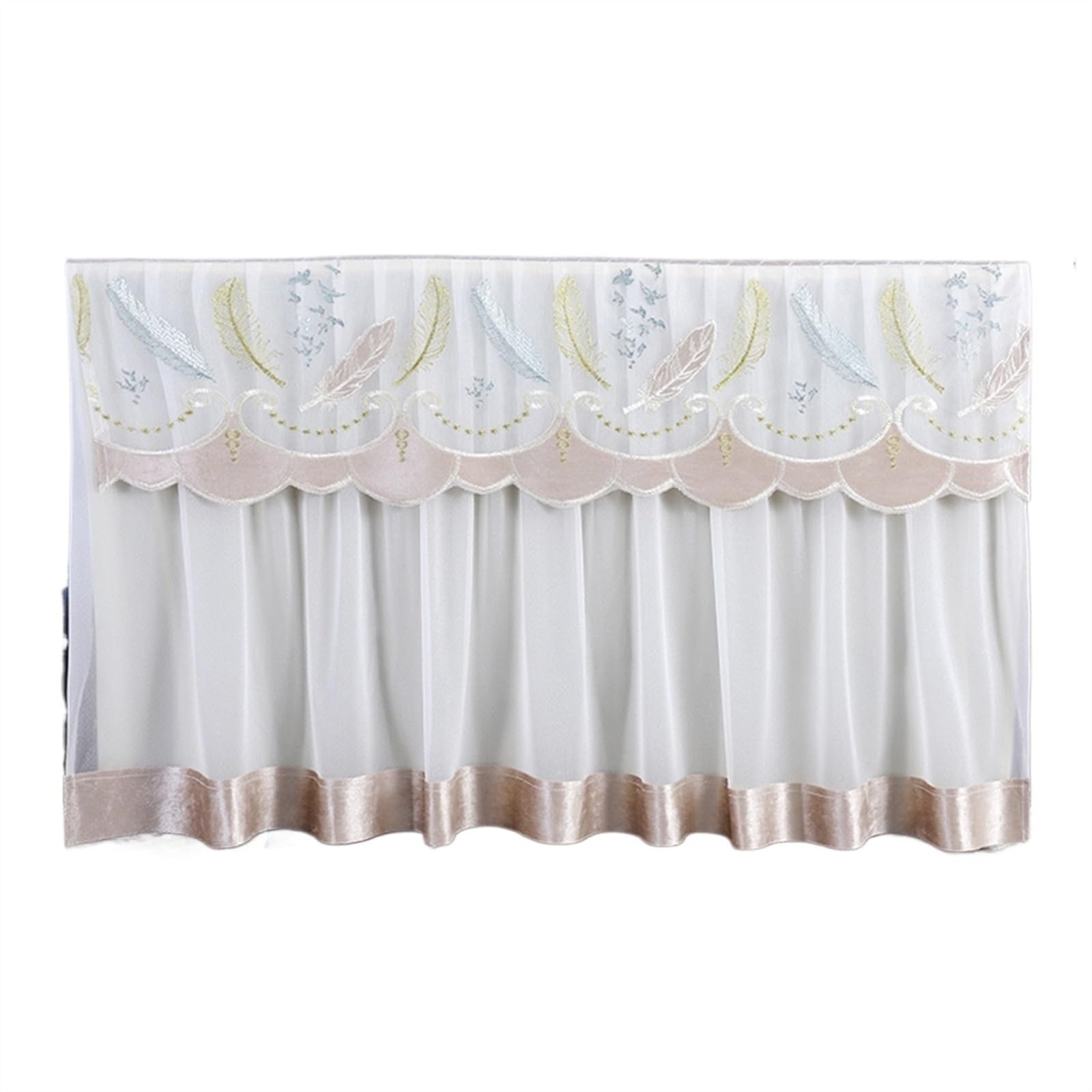 Osłona Przeciwpyłowa do Telewizora na Biurku/ścianie, Praktyczny Przeciwkurzowy Pokrowiec na Telewizor W Wielu Rozmiarach Piękna Dekoracja do Wnętrz(Beige,75inch)