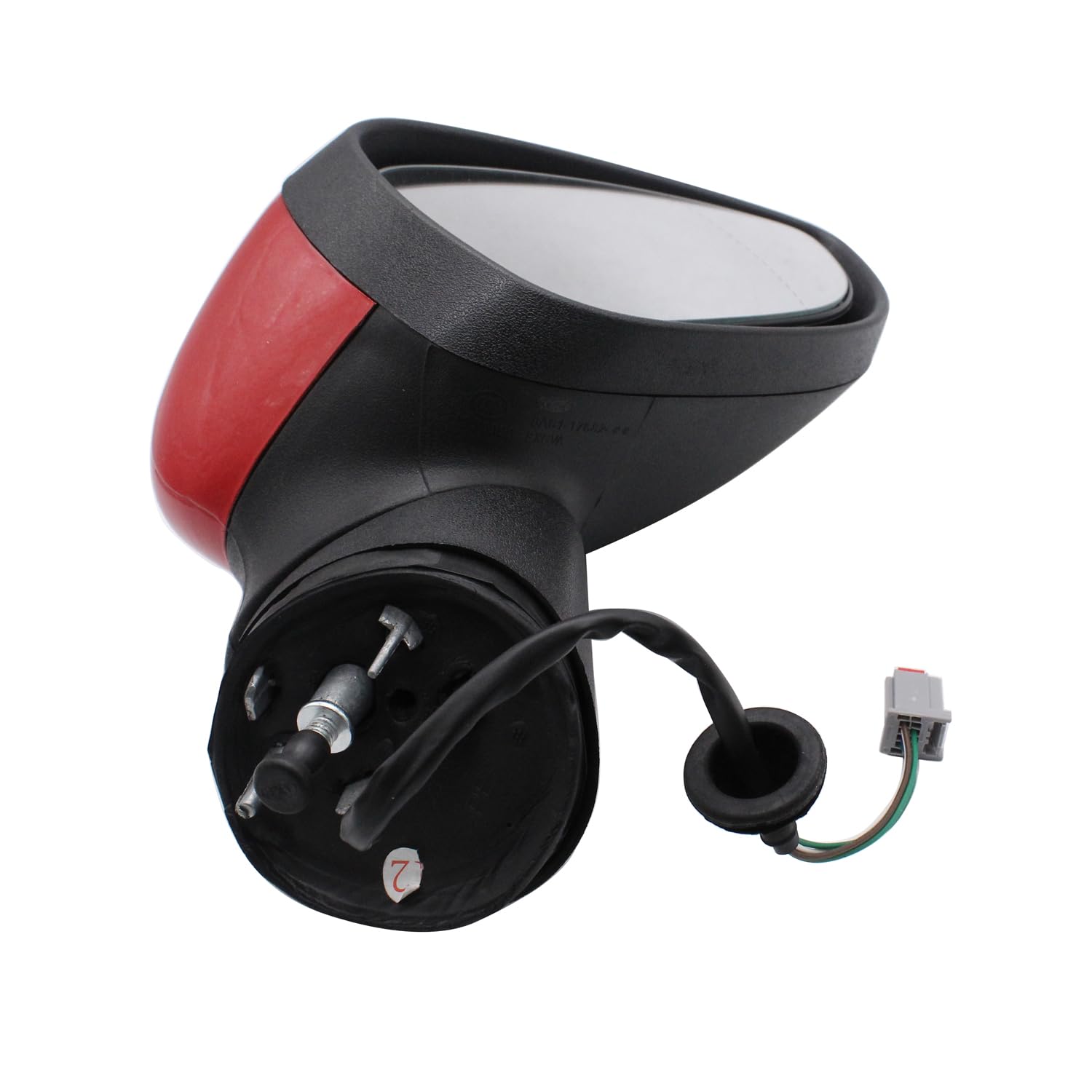 Specchietto retrovisore elettrico per porta, lato guida destro (compatibile con Fiesta MK7 2008-2012) (Rosso)