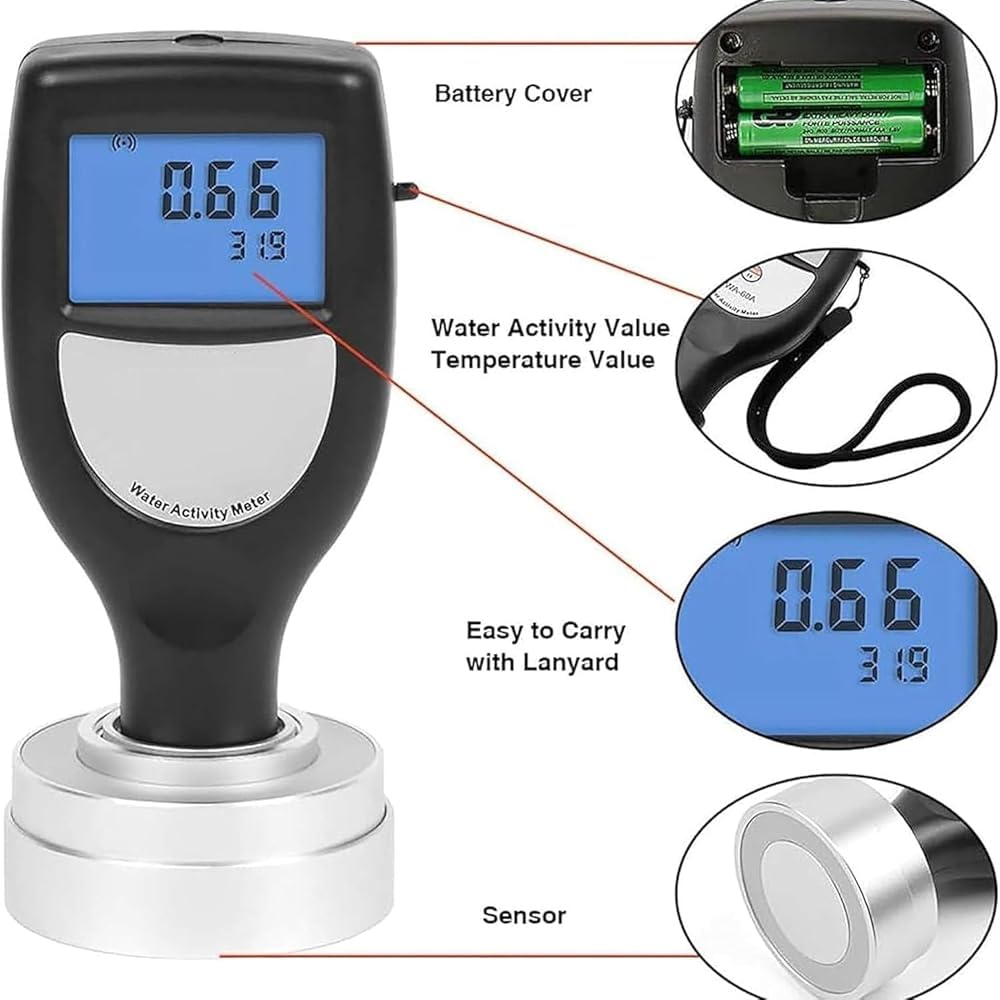 Medidor de humedad de alimentos, adopta sensor de humedad, medidor de actividad de agua, probador inteligente de actividad de agua, M