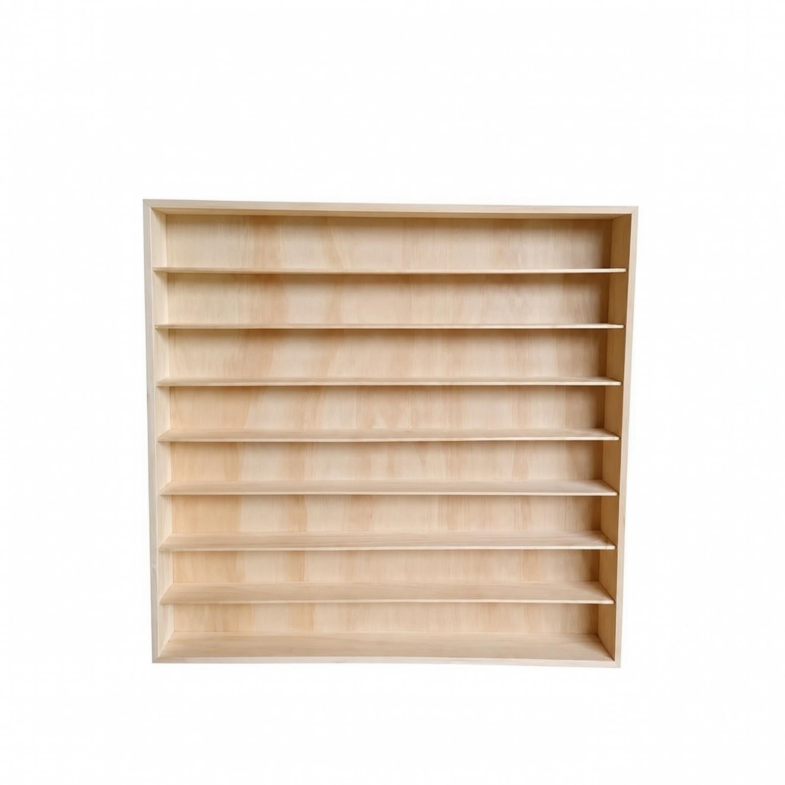 Étagère Rangement En Bois Massif à Huit Niveaux Mince Présentoir Mural à Compartimen Multiples Compact Présentoir à Plusieurs Niveaux