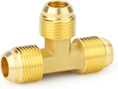 Miniatura 14 de GASHER 10 piezas de latón SAE 45 grados Flare Tube Fitting, 1/2" Flare Nut Aire Acondicionado Tubo de cobre Extensión de tubo de cobre a tope Tuerca