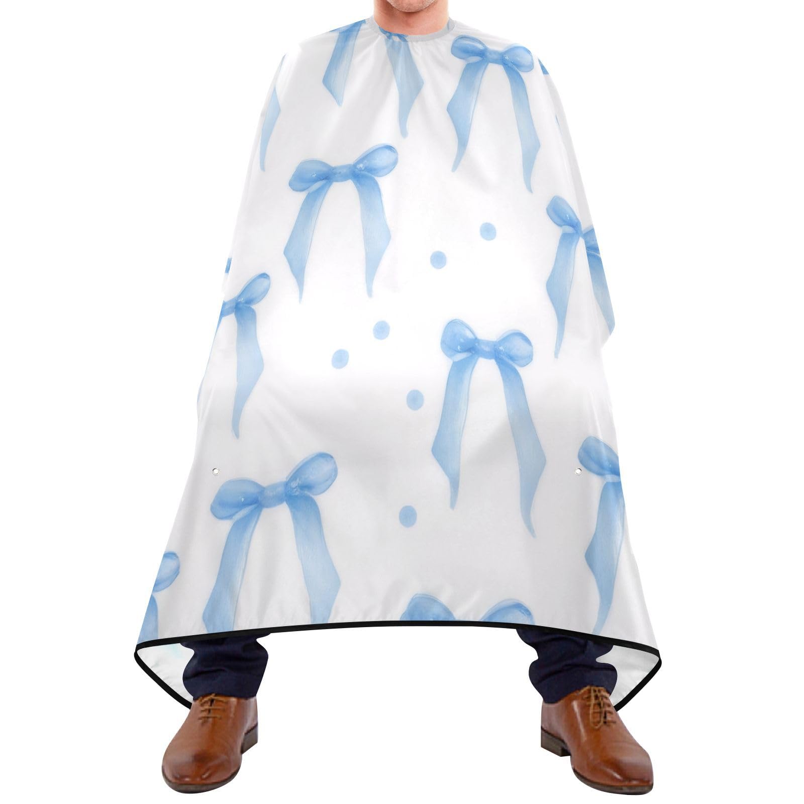 Hezely Funky Bowknots Blue Hair Dye Cape, Barber Cape for Adults,Waterproof Salon Cape,Waterproof Hairdressing Styling Hair Cutting, 65