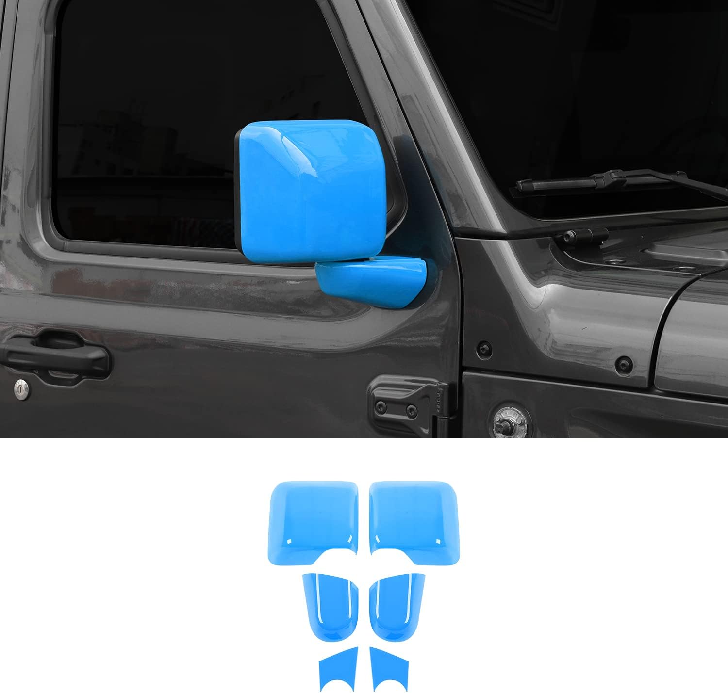 CheroCar for JL Mirror Cover, Rearview Mirrors Side Mirror Cover Decoration Trim Kit Compatible with 2018-2023 Jeep Wrangler JL JLU & Gladiator JT,Black…