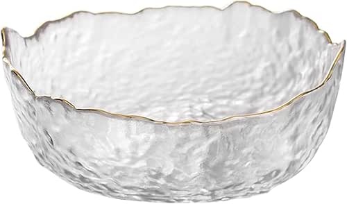 Glass Salad Bowl Irregular Lotus Flower Shape Serving Bowls, Mixing