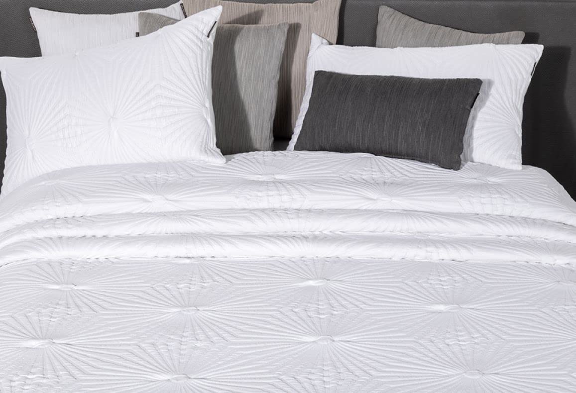 Colcha Hexagon Jacquard Reversible DE MANTEROL Blanca (150)