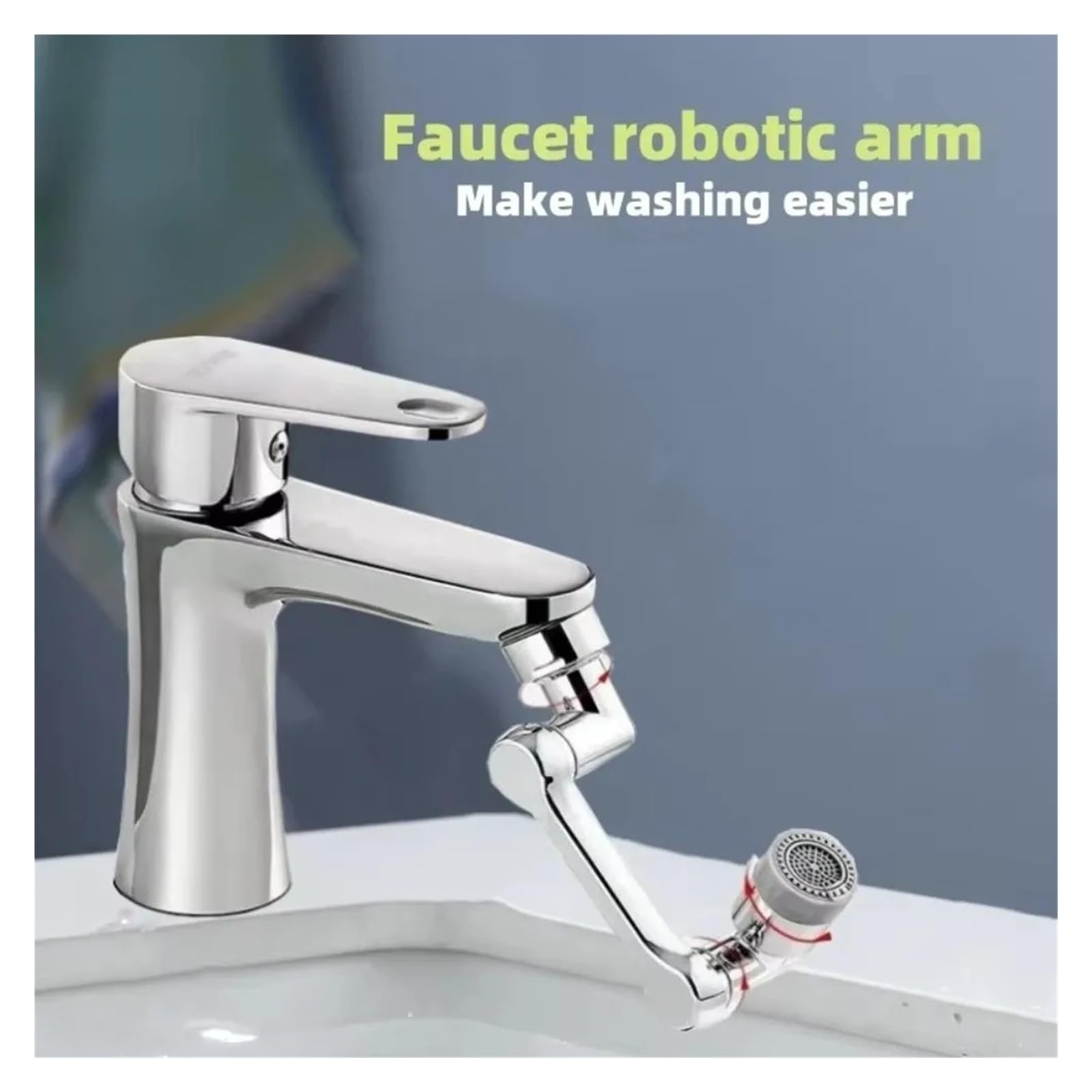 Estensore per rubinetto girevole a 1080°, a prova di spruzzi, 2 modalità, aeratore d'acqua in lega, risparmio idrico, per cucina, bagno, lavello (un modello)