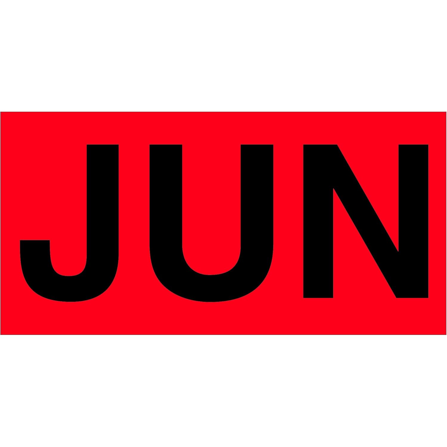 Partners Brand PDL6802 Tape Logic Months of The Year Labels, "JUN", 3" x 6", Fluorescent Red (Pack of 500)